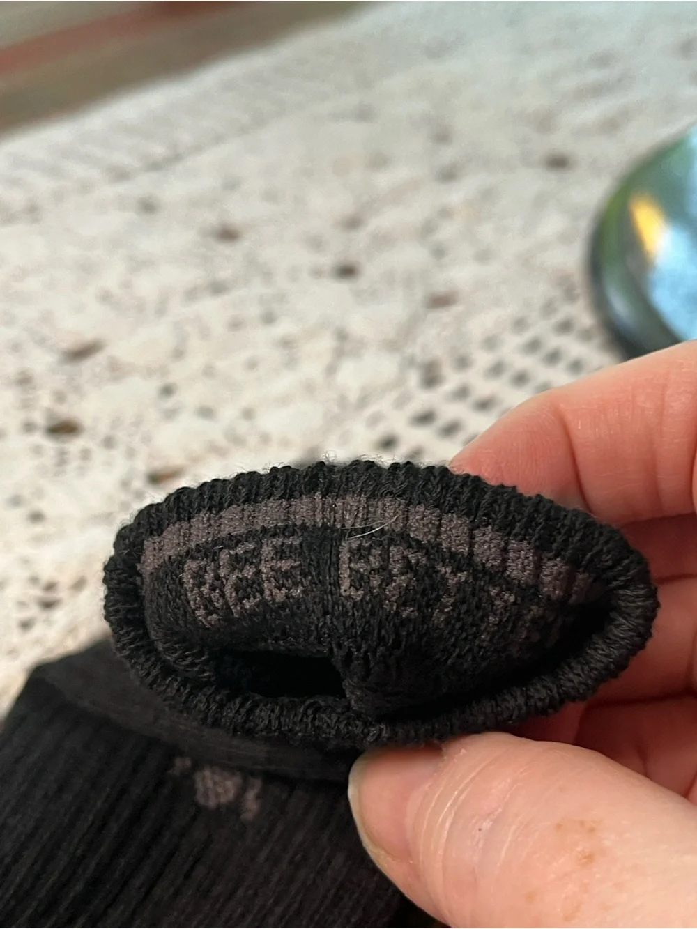 Bombas women’s half calf socks black with gray bee Small 4-7.5
